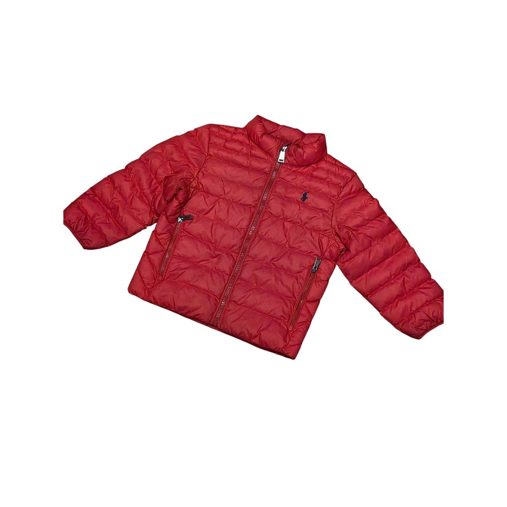Polo Ralph Lauren Kids Red Puffer Jacket Logo Size 2T